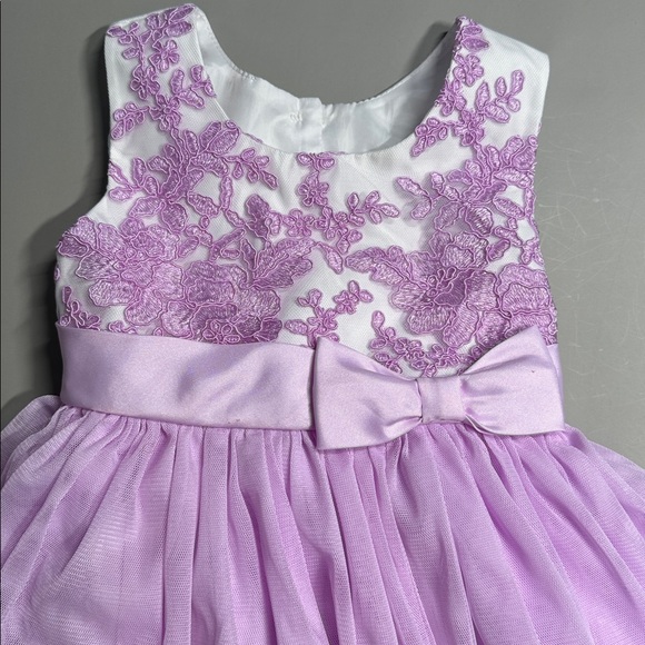 ๐3/$15 Jona Michelle lilac dress with floral embroidered top tiered tulle skirt - Picture 2 of 7